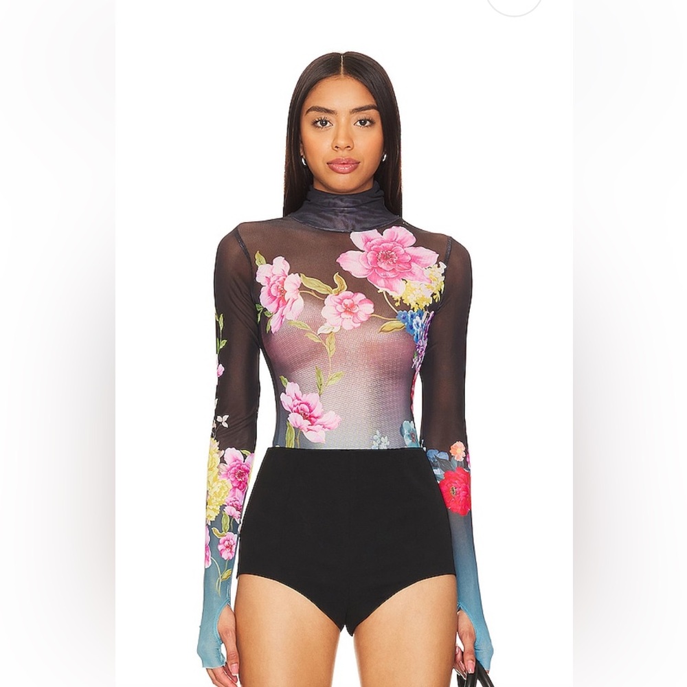 AFRM Multicolour Floral Mesh Milo Bodysuit